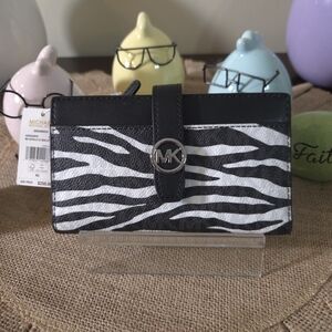 NWT Michael Kors Zebra Print Leather Wallet